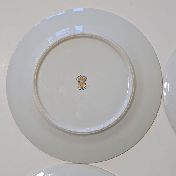 Hand Painted Bambo Plates Occupied Japan Set of 4 Mame-Zara Appetizer Dessert - Picture 11 of 16